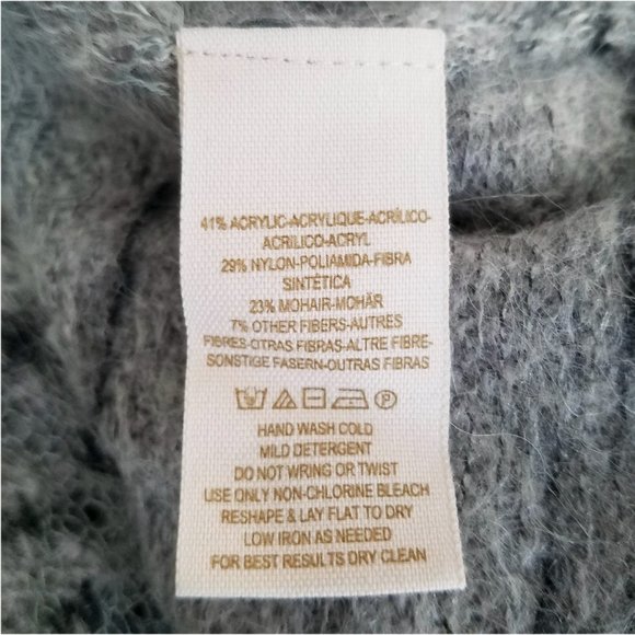 Free People Womens Sweater Top Blue Moon Crochet Knit Mohair Blend S - Picture 10 of 11